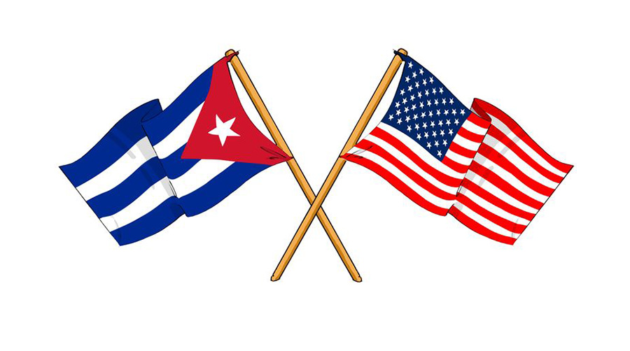 Cuban and American flags