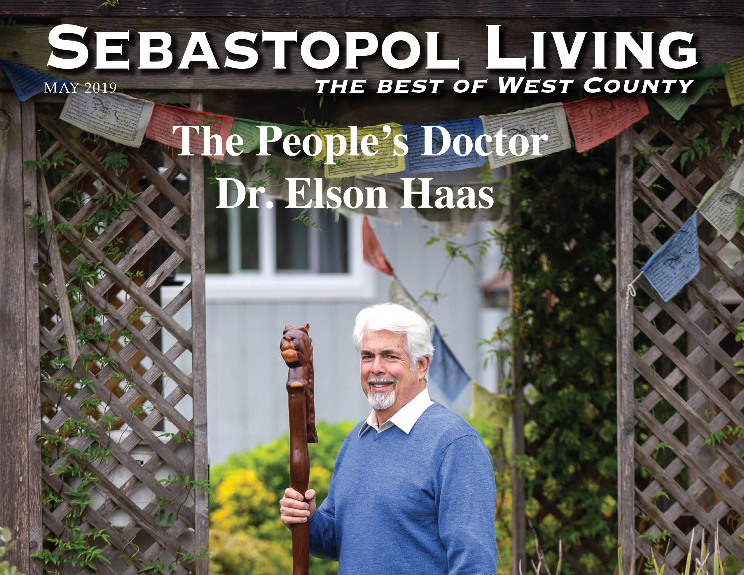 Dr. Haas on the cover of Sebastopol Living magazine May 2019